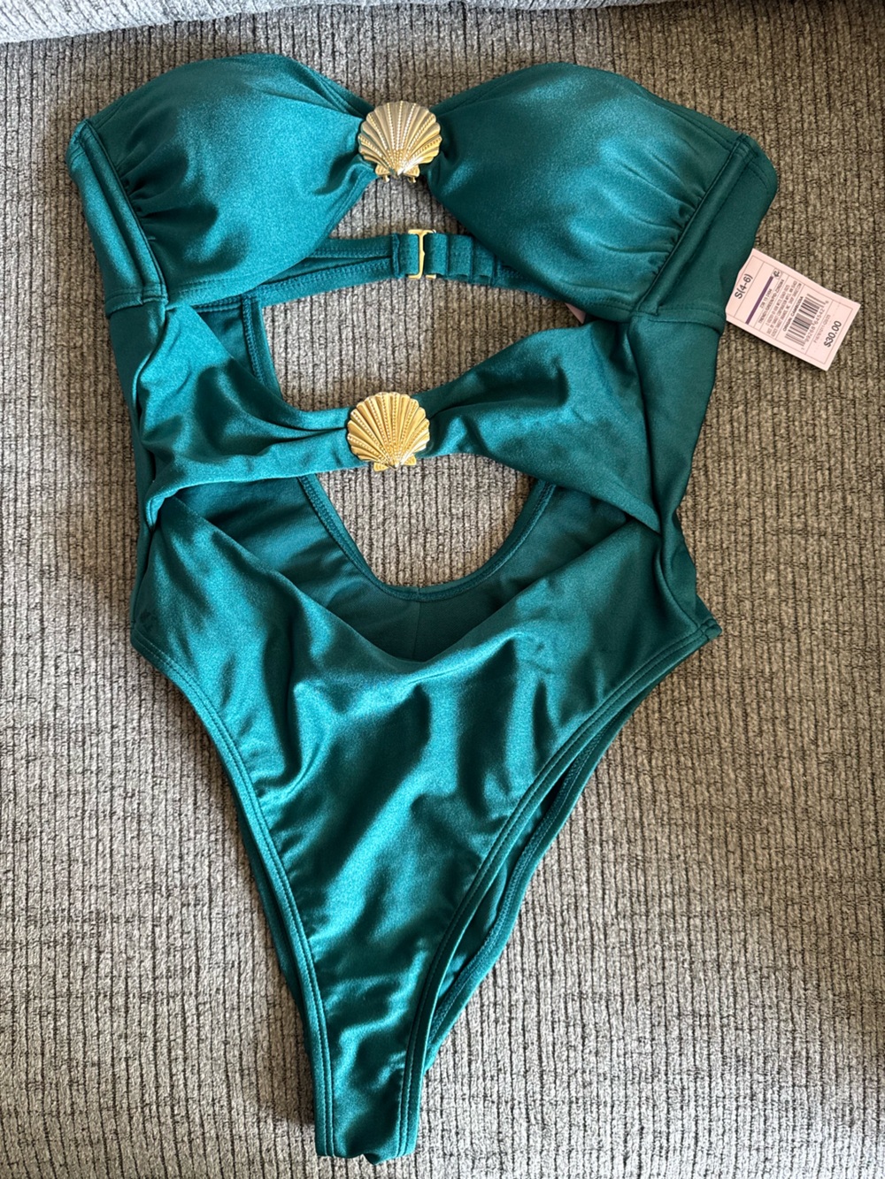 Teal Shell-Accent One-Piece Swimsuit